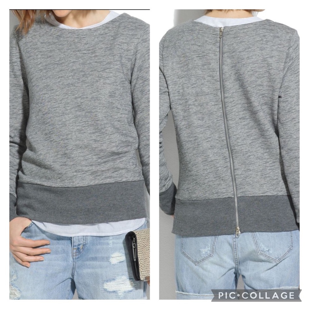 GUC Madewell Heather Grey Back Zip Sweatshirt - Picture 1 of 11